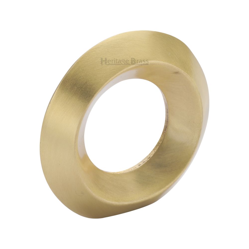 This is an image of a Heritage Brass - Cabinet Knob Round Ring Design 40mm Satin Brass Finish, c4553-sb that is available to order from T.H Wiggans Ironmongery in Kendal.