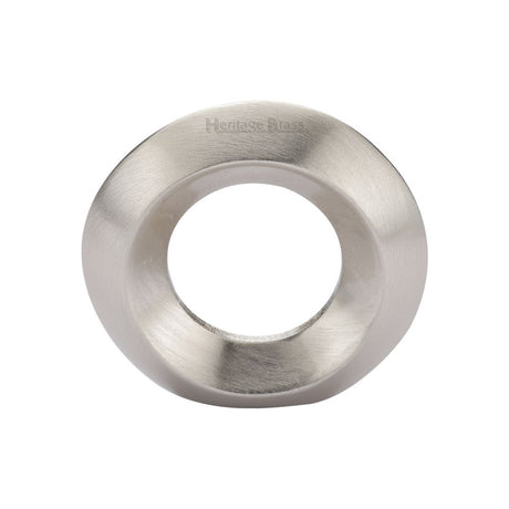 This is an image of a Heritage Brass - Cabinet Knob Round Ring Design 40mm Satin Nickel Finish, c4553-sn that is available to order from T.H Wiggans Ironmongery in Kendal.