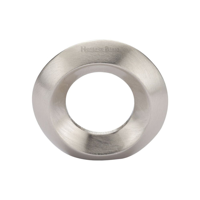 This is an image of a Heritage Brass - Cabinet Knob Round Ring Design 40mm Satin Nickel Finish, c4553-sn that is available to order from T.H Wiggans Ironmongery in Kendal.
