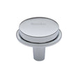 This is an image of a Heritage Brass - Flat Round Knob Design 32 mm Polished Chrome finish, c4592-32-pc that is available to order from T.H Wiggans Ironmongery in Kendal.