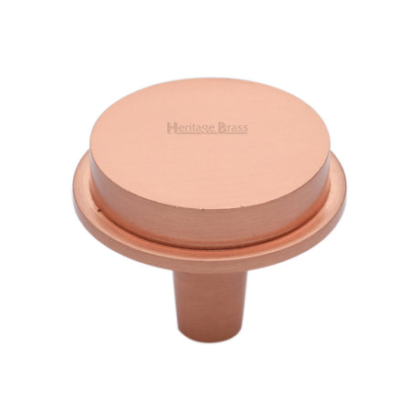 This is an image of a Heritage Brass - Flat Round Knob Design 38 mm Satin Rose Gold finish, c4592-38-srg that is available to order from T.H Wiggans Ironmongery in Kendal.