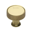 This is an image of a Heritage Brass - Cabinet Knob Florence Knurled Design 32mm Polished Brass Finish, c4648-32-pb that is available to order from T.H Wiggans Ironmongery in Kendal.