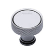 This is an image of a Heritage Brass - Cabinet Knob Florence Knurled Design 32mm Polished Chrome Finish, c4648-32-pc that is available to order from T.H Wiggans Ironmongery in Kendal.