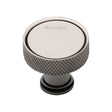 This is an image of a Heritage Brass - Cabinet Knob Florence Knurled Design 32mm Polished Nickel Finish, c4648-32-pnf that is available to order from T.H Wiggans Ironmongery in Kendal.