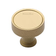 This is an image of a Heritage Brass - Cabinet Knob Florence Knurled Design 32mm Satin Brass Finish, c4648-32-sb that is available to order from T.H Wiggans Ironmongery in Kendal.