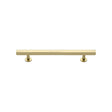 This is an image of a Heritage Brass - Cabinet Pull Square Design 128mm CTC Polished Brass Finish, c4760-128-pb that is available to order from T.H Wiggans Ironmongery in Kendal.