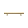 This is an image of a Heritage Brass - Cabinet Pull Square Design 128mm CTC Satin Brass Finish, c4760-128-sb that is available to order from T.H Wiggans Ironmongery in Kendal.