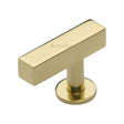 This is an image of a Heritage Brass - Cabinet Knob Offset Square Design 44mm Polished Brass Finish, c4760-44-pb that is available to order from T.H Wiggans Ironmongery in Kendal.