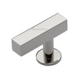 This is an image of a Heritage Brass - Cabinet Knob Offset Square Design 44mm Polished Nickel Finish, c4760-44-pnf that is available to order from T.H Wiggans Ironmongery in Kendal.
