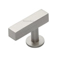 This is an image of a Heritage Brass - Cabinet Knob Offset Square Design 44mm Satin Nickel Finish, c4760-44-sn that is available to order from T.H Wiggans Ironmongery in Kendal.