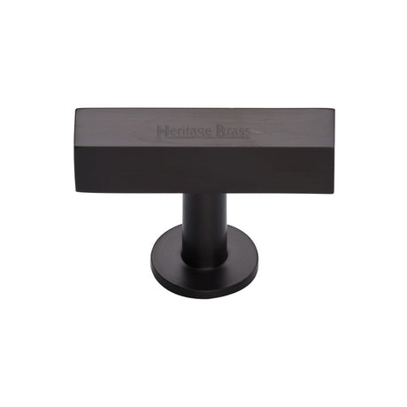 This is an image of a Heritage Brass - Cabinet Knob Symmetrical Square Design 44mm Matt Bronze Finish, c4765-mb that is available to order from T.H Wiggans Ironmongery in Kendal.