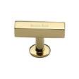 This is an image of a Heritage Brass - Cabinet Knob Symmetrical Square Design 44mm Polished Brass Finish, c4765-pb that is available to order from T.H Wiggans Ironmongery in Kendal.