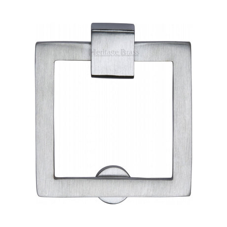 This is an image of a Heritage Brass - Square Drop Pull Satin Chrome finish, c6311-sc that is available to order from T.H Wiggans Ironmongery in Kendal.