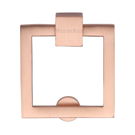 This is an image of a Heritage Brass - Square Drop Pull Satin Rose Gold finish, c6311-srg that is available to order from T.H Wiggans Ironmongery in Kendal.