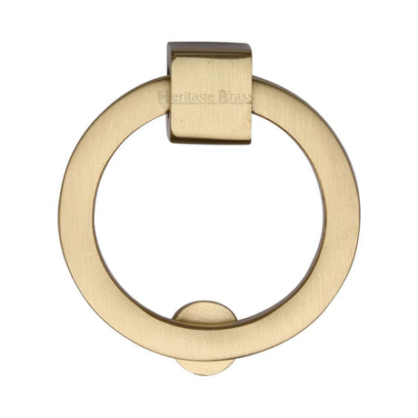 This is an image of a Heritage Brass - Round Drop Pull 50mm Satin Brass Finish, c6321-sb that is available to order from T.H Wiggans Ironmongery in Kendal.