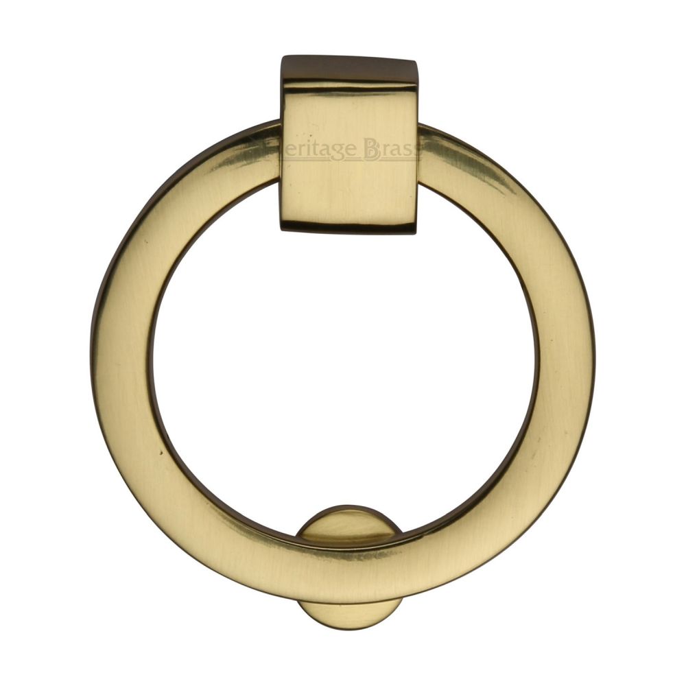 This is an image of a Heritage Brass - Round Drop Pull 63mm Polished Brass Finish, c6321-63-pb that is available to order from T.H Wiggans Ironmongery in Kendal.