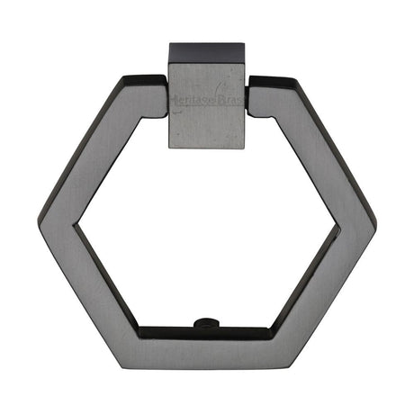 This is an image of a Heritage Brass - Cabinet Drop Pull Hexagon Design 51mm Matt Bronze Finish, c6334-mb that is available to order from T.H Wiggans Ironmongery in Kendal.