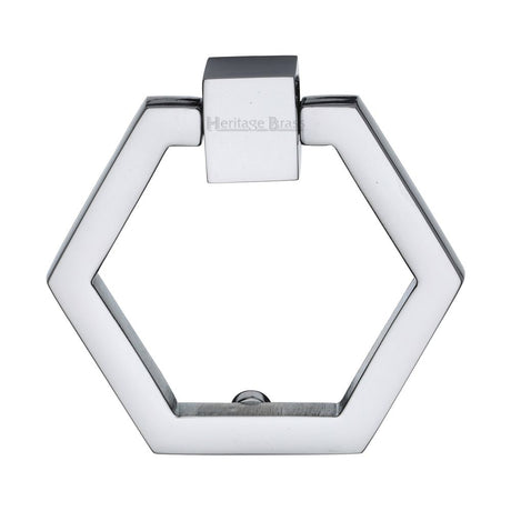 This is an image of a Heritage Brass - Cabinet Drop Pull Hexagon Design 51mm Polished Chrome Finish, c6334-pc that is available to order from T.H Wiggans Ironmongery in Kendal.