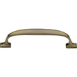 This is an image of a Heritage Brass - Cabinet Pull Durham Design 128mm CTC Antique Brass Finish, c7213-128-at that is available to order from T.H Wiggans Ironmongery in Kendal.