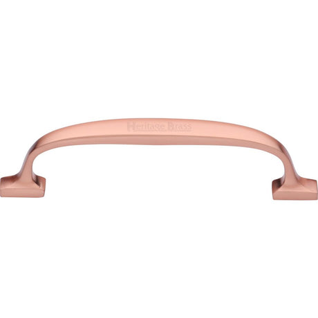 This is an image of a Heritage Brass - Cabinet Pull Durham Design 128mm CTC Satin Rose Gold Finish, c7213-128-srg that is available to order from T.H Wiggans Ironmongery in Kendal.