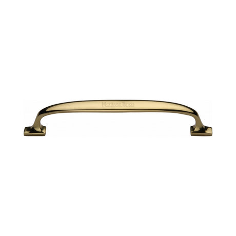 This is an image of a Heritage Brass - Cabinet Pull Durham Design 152mm CTC Polished Brass Finish, c7213-152-pb that is available to order from T.H Wiggans Ironmongery in Kendal.