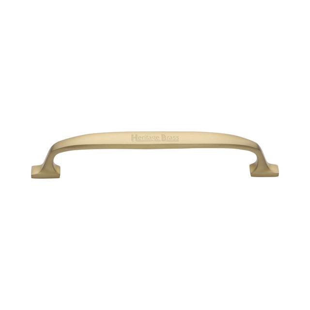 This is an image of a Heritage Brass - Cabinet Pull Durham Design 152mm CTC Satin Brass Finish, c7213-152-sb that is available to order from T.H Wiggans Ironmongery in Kendal.