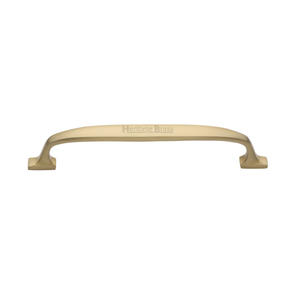 This is an image of a Heritage Brass - Cabinet Pull Durham Design 160mm CTC Satin Brass Finish, c7213-160-sb that is available to order from T.H Wiggans Ironmongery in Kendal.