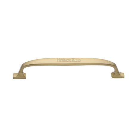 This is an image of a Heritage Brass - Cabinet Pull Durham Design 160mm CTC Satin Brass Finish, c7213-160-sb that is available to order from T.H Wiggans Ironmongery in Kendal.