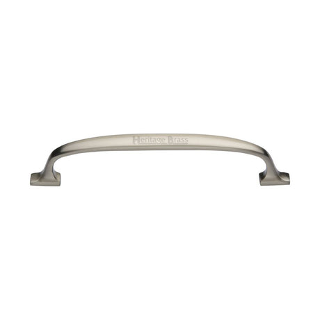 This is an image of a Heritage Brass - Cabinet Pull Durham Design 160mm CTC Satin Nickel Finish, c7213-160-sn that is available to order from T.H Wiggans Ironmongery in Kendal.