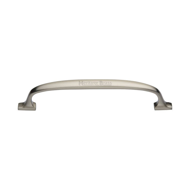 This is an image of a Heritage Brass - Cabinet Pull Durham Design 160mm CTC Satin Nickel Finish, c7213-160-sn that is available to order from T.H Wiggans Ironmongery in Kendal.
