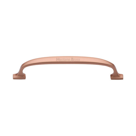 This is an image of a Heritage Brass - Cabinet Pull Durham Design 160mm CTC Satin Rose Gold Finish, c7213-160-srg that is available to order from T.H Wiggans Ironmongery in Kendal.