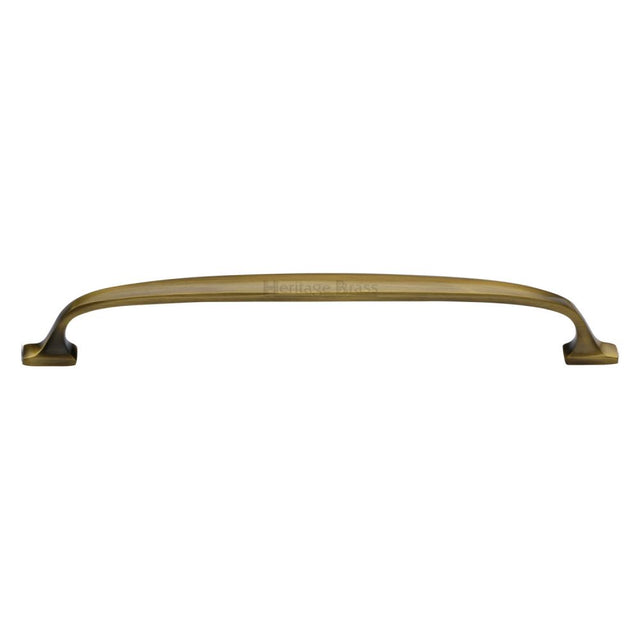 This is an image of a Heritage Brass - Cabinet Pull Durham Design 203mm CTC Antique Brass Finish, c7213-203-at that is available to order from T.H Wiggans Ironmongery in Kendal.