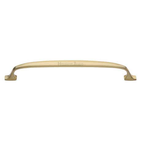This is an image of a Heritage Brass - Cabinet Pull Durham Design 203mm CTC Satin Brass Finish, c7213-203-sb that is available to order from T.H Wiggans Ironmongery in Kendal.
