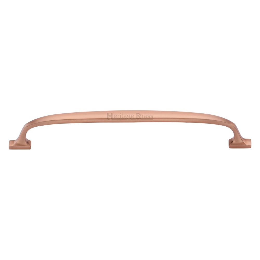 This is an image of a Heritage Brass - Cabinet Pull Durham Design 203mm CTC Satin Rose Gold Finish, c7213-203-srg that is available to order from T.H Wiggans Ironmongery in Kendal.