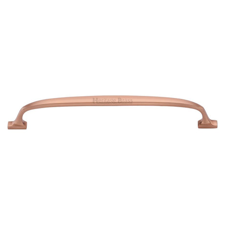 This is an image of a Heritage Brass - Cabinet Pull Durham Design 203mm CTC Satin Rose Gold Finish, c7213-203-srg that is available to order from T.H Wiggans Ironmongery in Kendal.