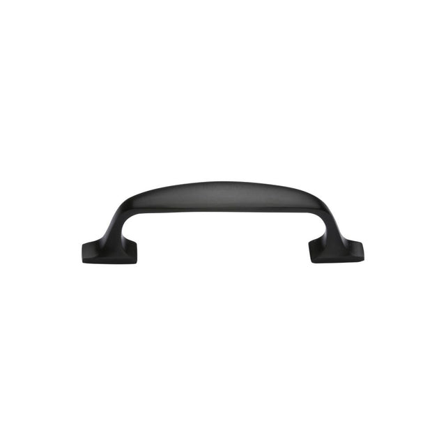 This is an image of a Heritage Brass - Cabinet Pull Durham Design 76mm CTC Matt Black Finish, c7213-76-bkmt that is available to order from T.H Wiggans Ironmongery in Kendal.