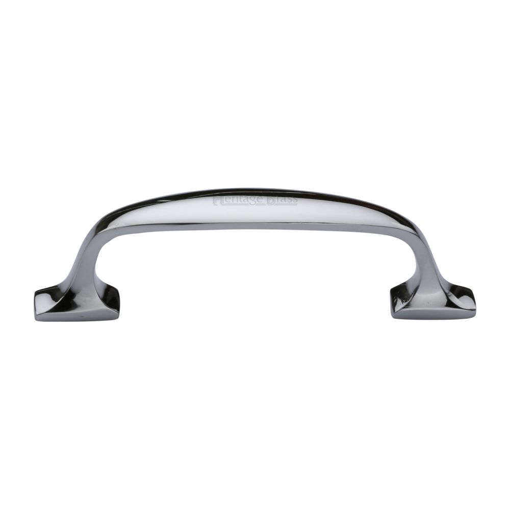 This is an image of a Heritage Brass - Cabinet Pull Durham Design 76mm CTC Polished Chrome Finish, c7213-76-pc that is available to order from T.H Wiggans Ironmongery in Kendal.
