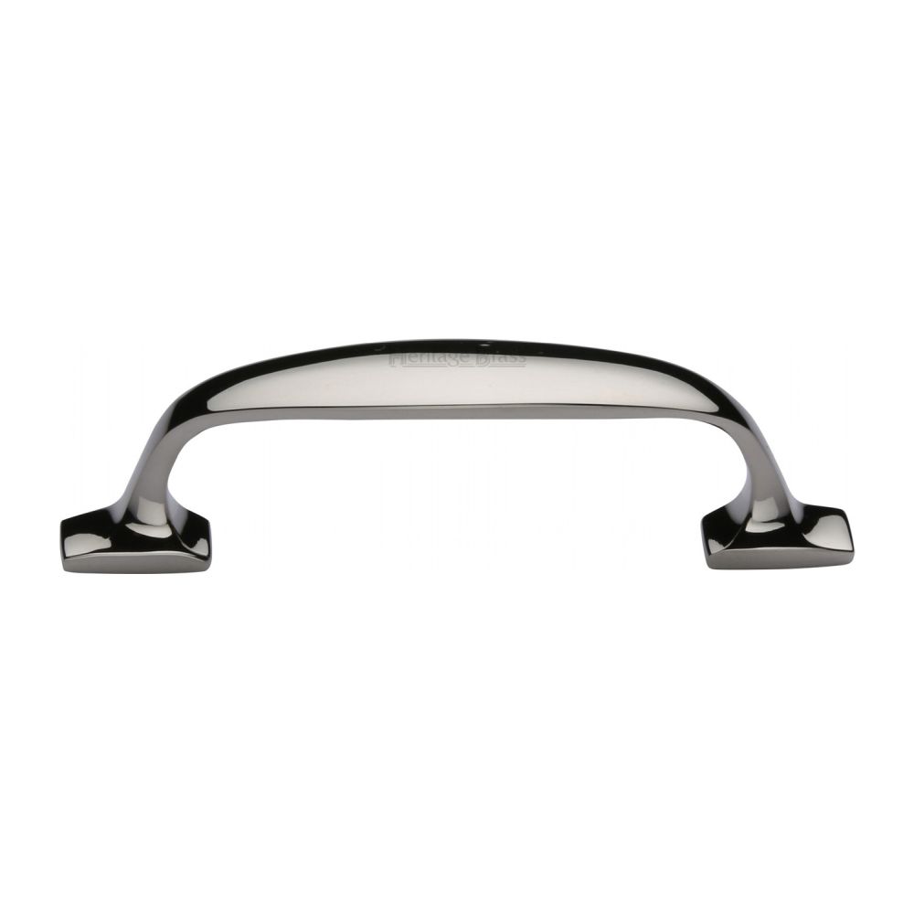 This is an image of a Heritage Brass - Cabinet Pull Durham Design 76mm CTC Polished Nickel Finish, c7213-76-pnf that is available to order from T.H Wiggans Ironmongery in Kendal.