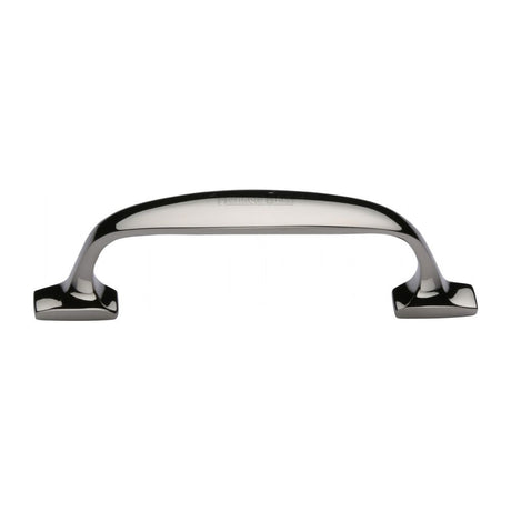 This is an image of a Heritage Brass - Cabinet Pull Durham Design 76mm CTC Polished Nickel Finish, c7213-76-pnf that is available to order from T.H Wiggans Ironmongery in Kendal.