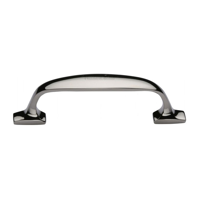 This is an image of a Heritage Brass - Cabinet Pull Durham Design 76mm CTC Polished Nickel Finish, c7213-76-pnf that is available to order from T.H Wiggans Ironmongery in Kendal.