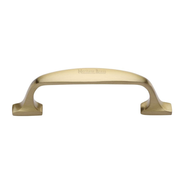 This is an image of a Heritage Brass - Cabinet Pull Durham Design 76mm CTC Satin Brass Finish, c7213-76-sb that is available to order from T.H Wiggans Ironmongery in Kendal.