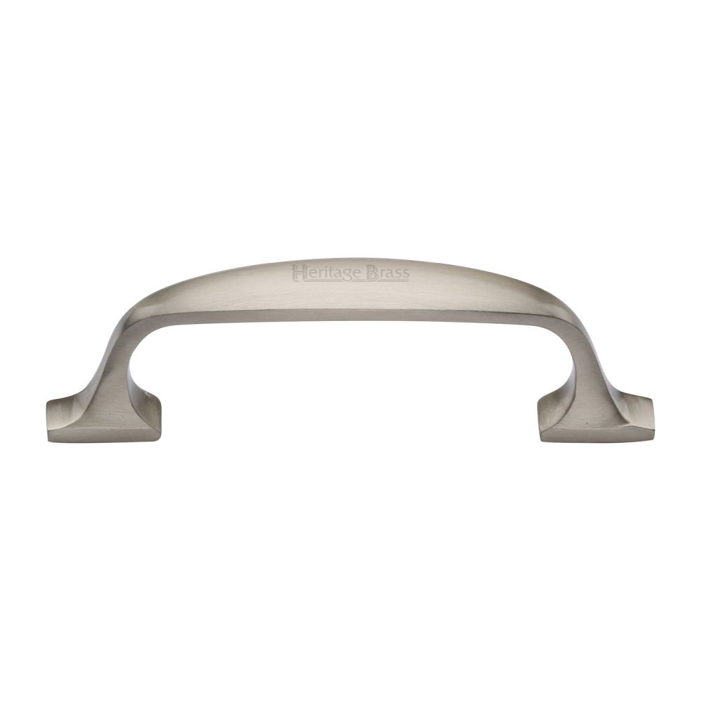 This is an image of a Heritage Brass - Cabinet Pull Durham Design 76mm CTC Satin Nickel Finish, c7213-76-sn that is available to order from T.H Wiggans Ironmongery in Kendal.