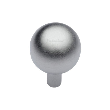 This is an image of a Heritage Brass - Cabinet Knob Sphere Design 22mm Satin Chrome Finish, c8323-22-sc that is available to order from T.H Wiggans Ironmongery in Kendal.