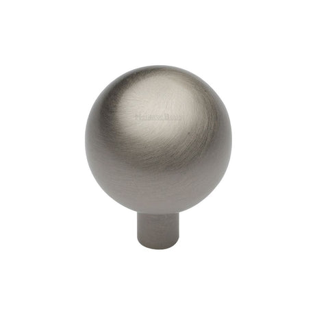 This is an image of a Heritage Brass - Cabinet Knob Sphere Design 22mm Satin Nickel Finish, c8323-22-sn that is available to order from T.H Wiggans Ironmongery in Kendal.
