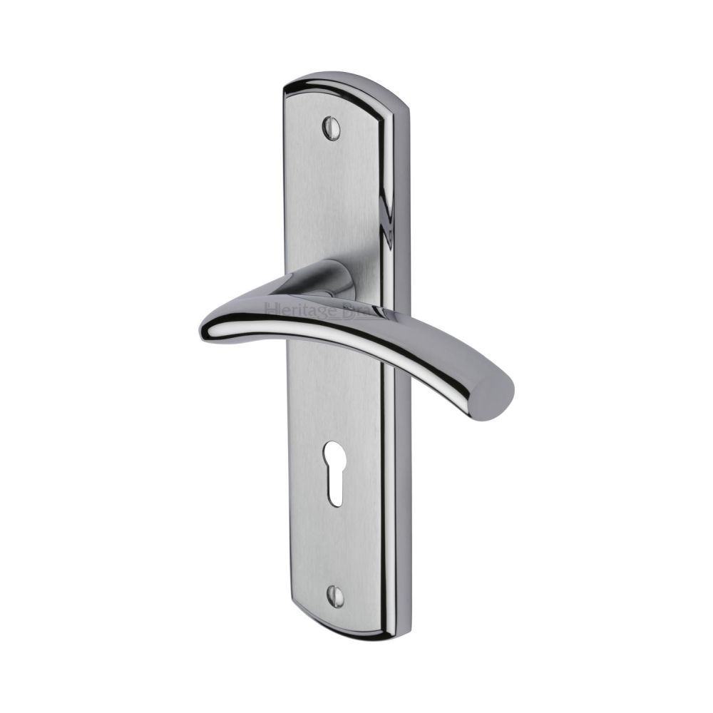 This is an image of a Heritage Brass - Door Handle Lever Lock Centaur Design Apollo Finish, cen1000-ap that is available to order from T.H Wiggans Ironmongery in Kendal.