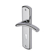 This is an image of a Heritage Brass - Door Handle Lever Lock Centaur Design Polished Chrome Finish, cen1000-pc that is available to order from T.H Wiggans Ironmongery in Kendal.