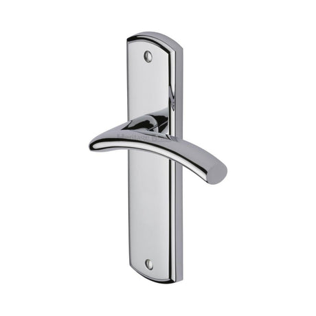 This is an image of a Heritage Brass - Door Handle Lever Latch Centaur Design Polished Chrome Finish, cen1010-pc that is available to order from T.H Wiggans Ironmongery in Kendal.