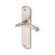 This is an image of a Heritage Brass - Door Handle Lever Latch Centaur Design Satin Nickel Finish, cen1010-sn that is available to order from T.H Wiggans Ironmongery in Kendal.