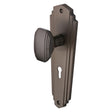 This is an image of a Heritage Brass - Mortice Knob on Lock Plate Charlston Design Matt Bronze Finish, cha1900-mb that is available to order from T.H Wiggans Ironmongery in Kendal.