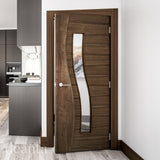 Deanta Cadiz Prefinished Walnut Clear Glazed Doors